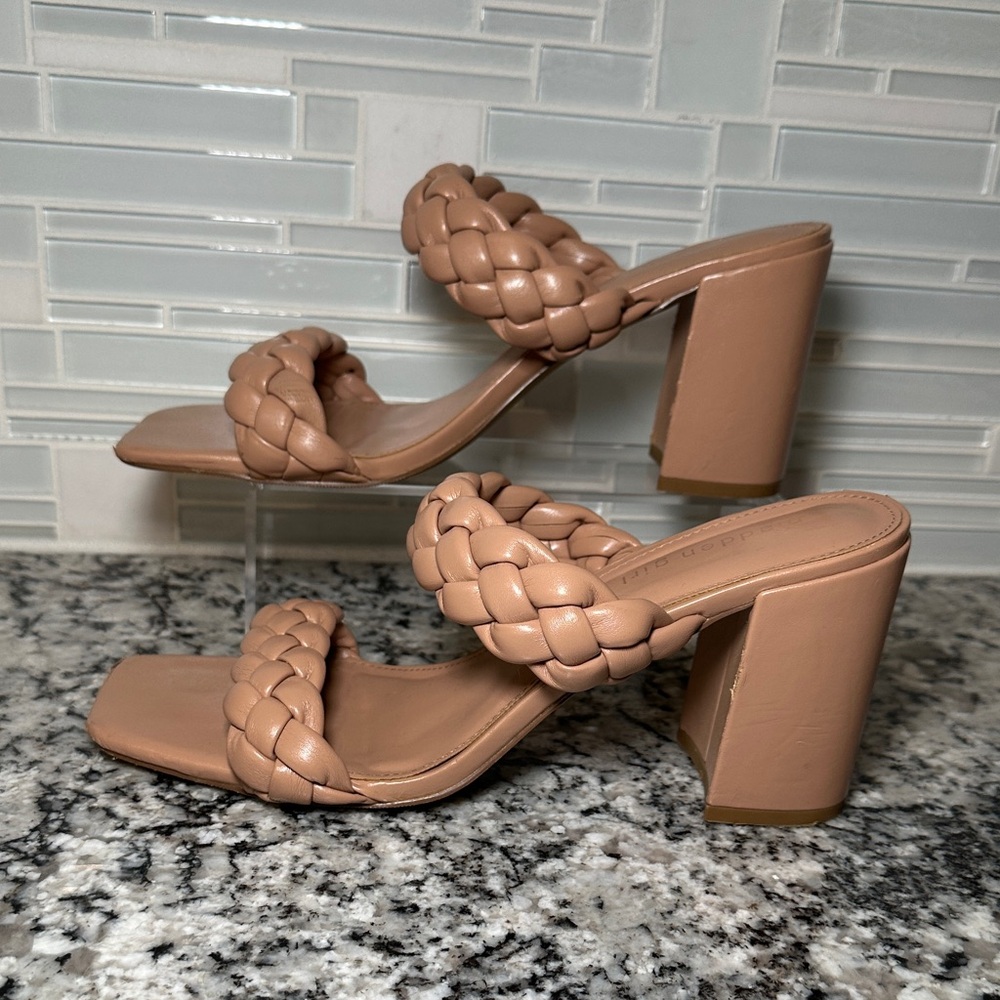 Madden Girl Dixcy Braided Cream Block Heel Sandals - 11